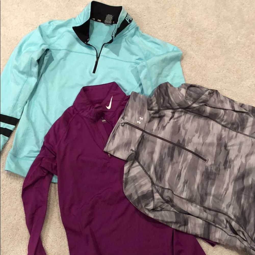 Three half zip work out tops!